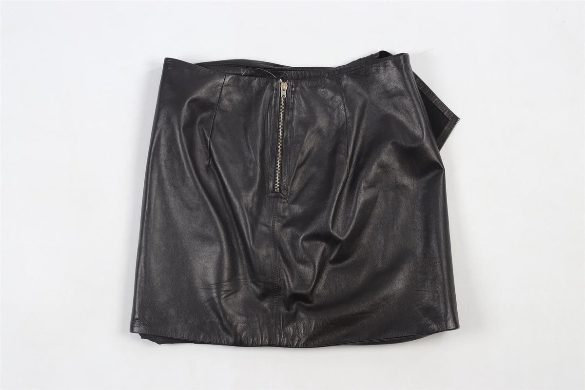 ISABEL MARANT BLACK LEATHER MINI SKIRT FR 32 UK 4