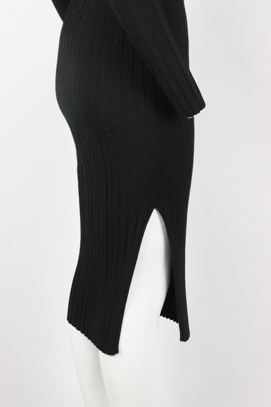 THEORY RIBBED KNIT MIDI DRESS MEDIUM