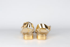 CHANEL GOLD 2022 PATENT LEATHER THONG SANDALS EU 40 UK 7 US 10