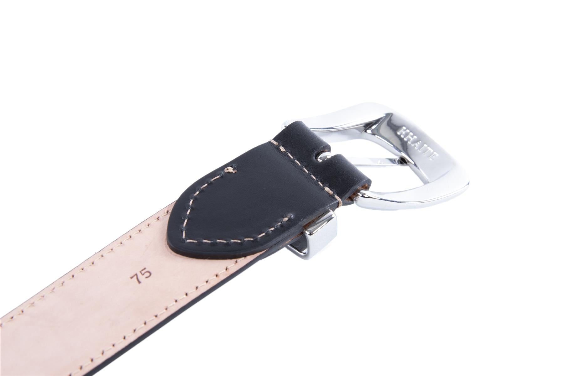 KHAITE BLACK LEATHER WAIST BELT 75CM