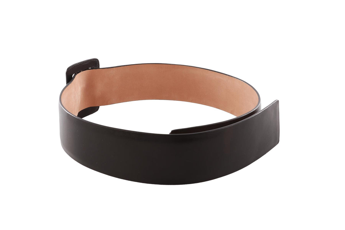 ALAÏA BLACK LEATHER WAIST BELT 70CM