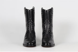 GUCCI SNAKESKIN EFFECT LEATHER BOOTS EU 40 UK 7 US 10