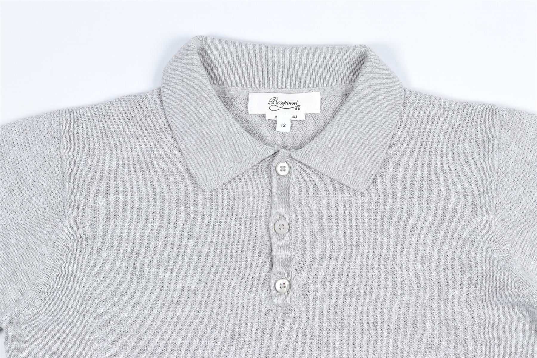 BONPOINT GREY KIDS BOYS POLO SHIRT 12 YEARS