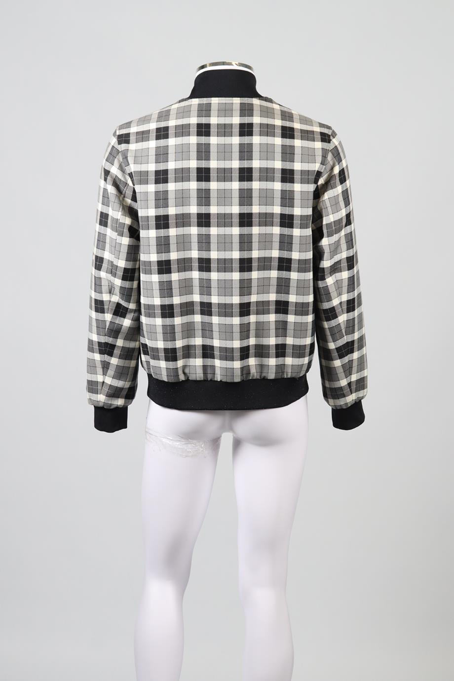 MAISON KITSUNE MEN'S REVERSIBLE WOOL BLEND BOMBER JACKET SMALL