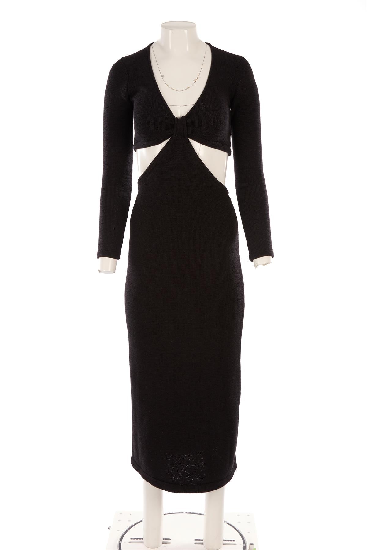 CULT GAIA BLACK COTTON MAXI DRESS XSMALL