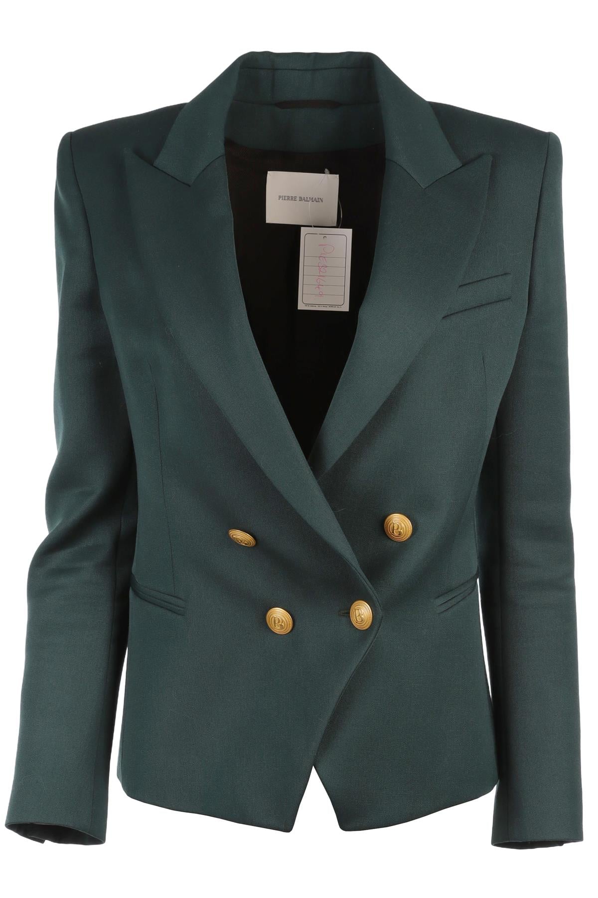 PIERRE BALMAIN GREEN WOOL BLAZER FR 38 UK 10