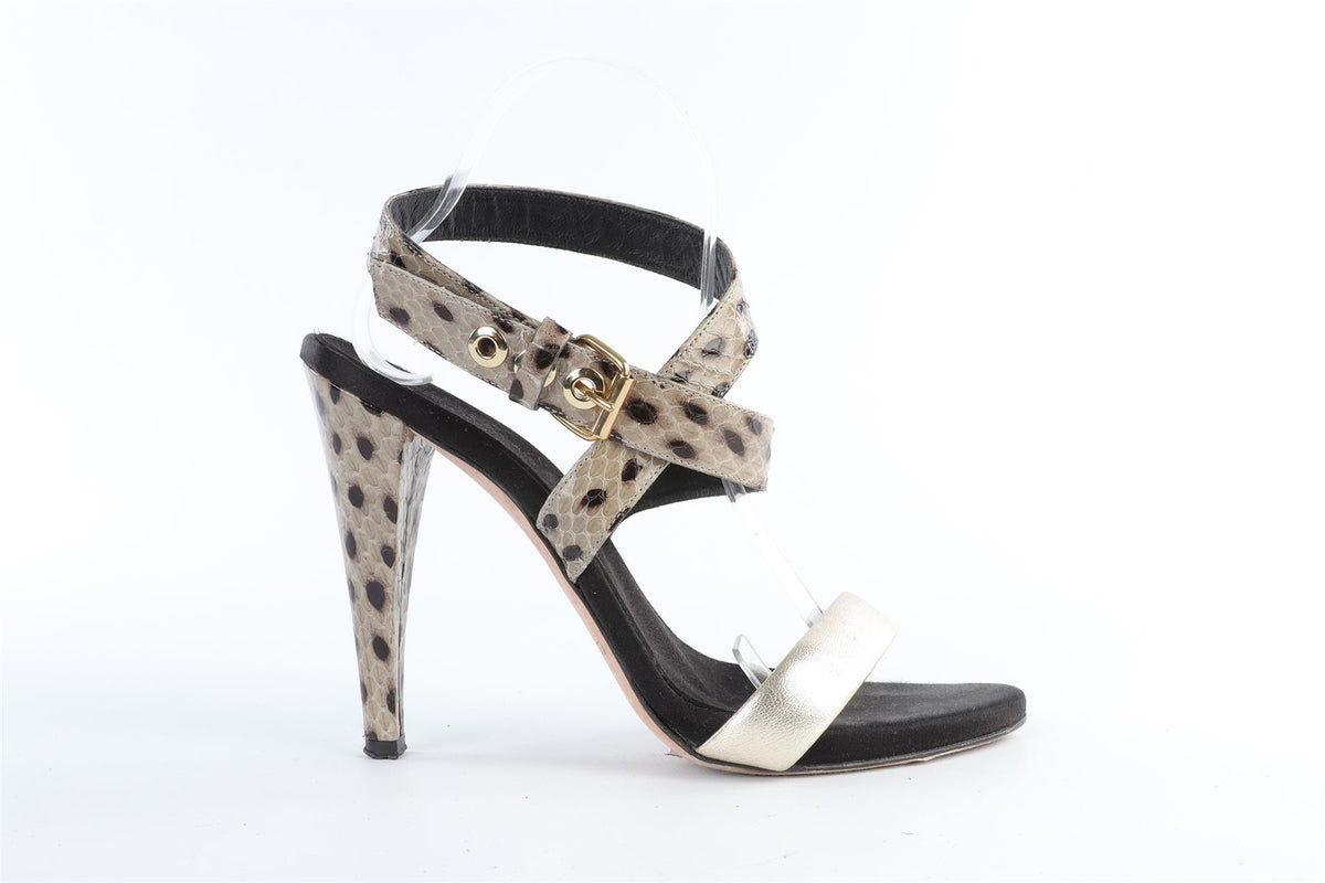 GIAMBATTISTA VALLI SILVER LEATHER HEELS
