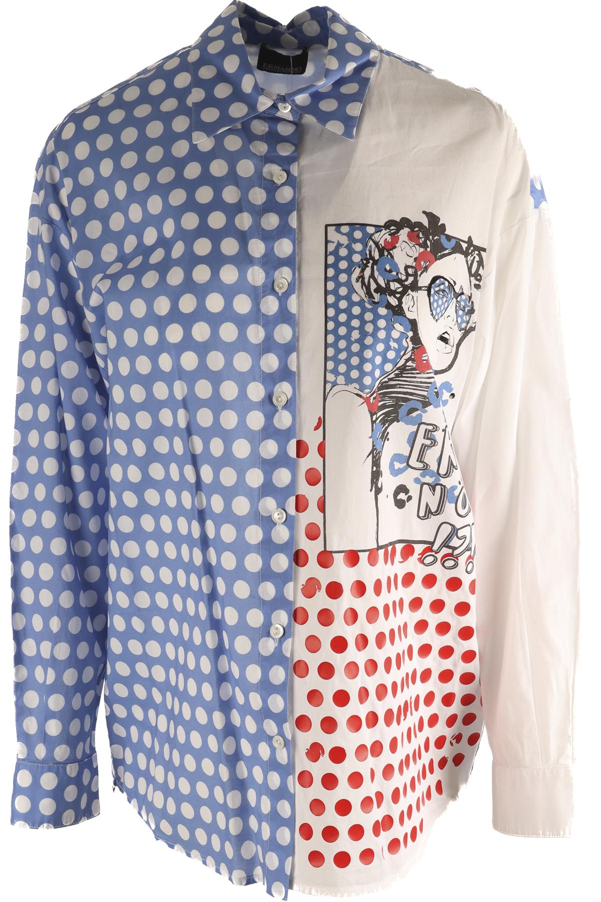 ERMANNO SCERVINO BLUE COTTON SHIRT IT 40 UK 8
