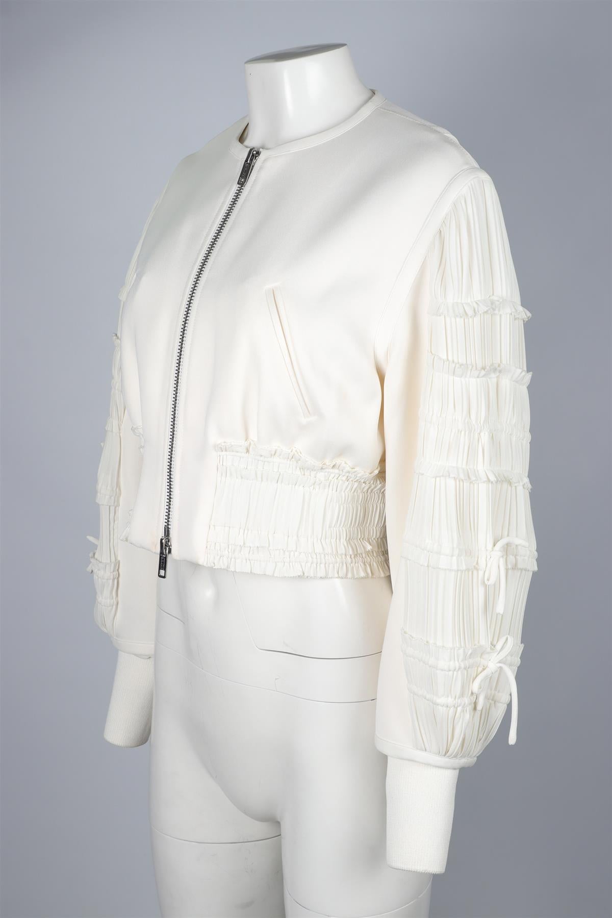 3.1 PHILLIP LIM IVORY CREPE JACKET US 2 UK 6