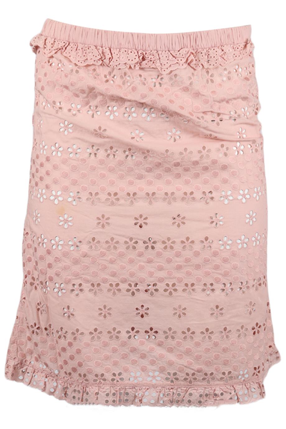 LOUIS VUITTON BRODERIE ANGLAISE COTTON MINI SKIRT FR 38 UK 10