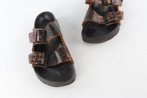 BIRKENSTOCK BROWN LEATHER SANDALS EU 38 UK 5 US 8