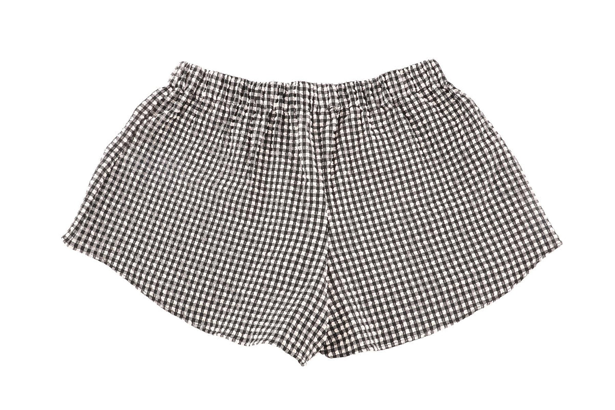 HUNZA G BLACK SEERSUCKER SHORTS SMALL/MEDIUM