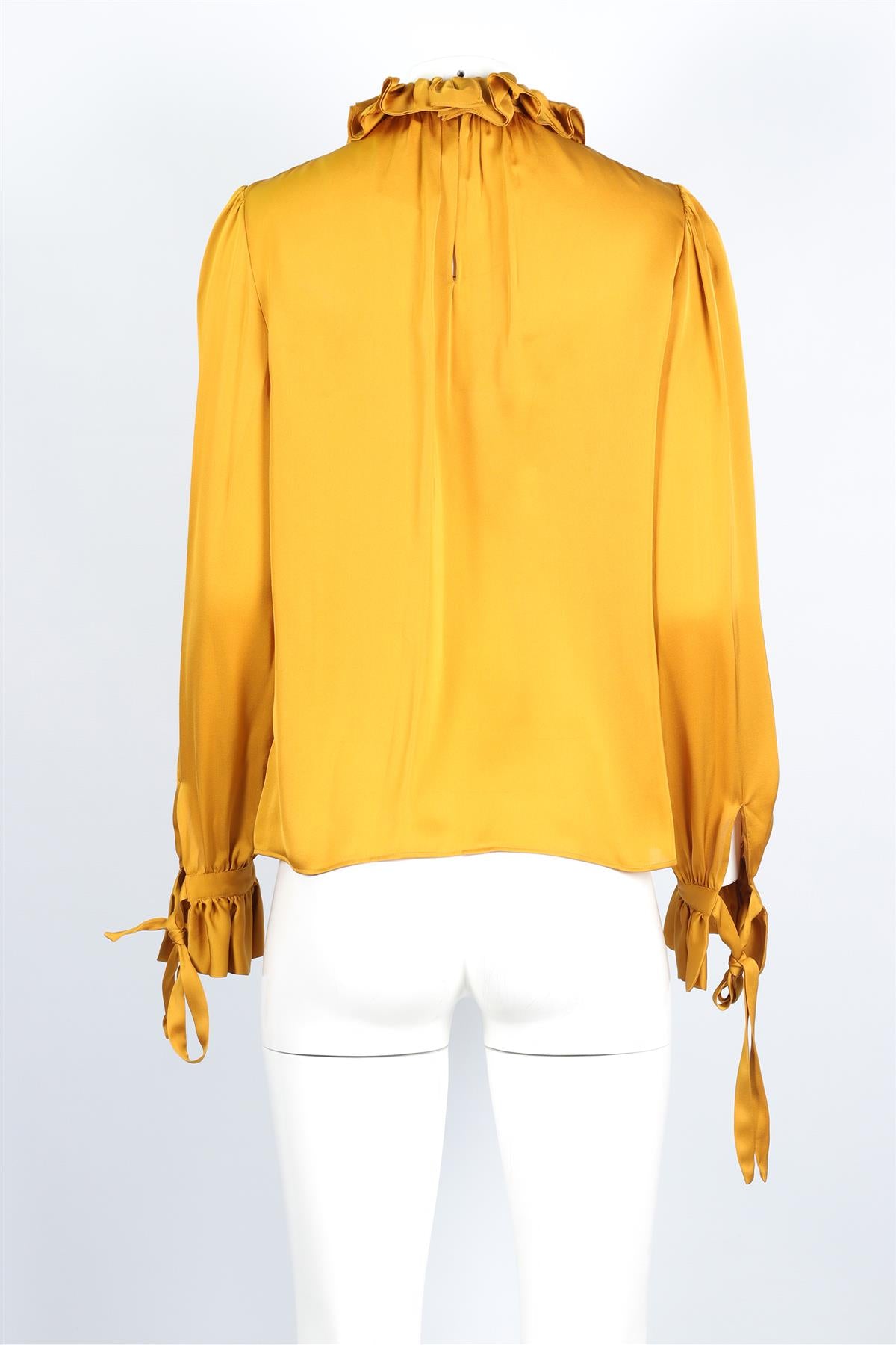 SAINT LAURENT YELLOW SILK TOP FR 38 UK 10