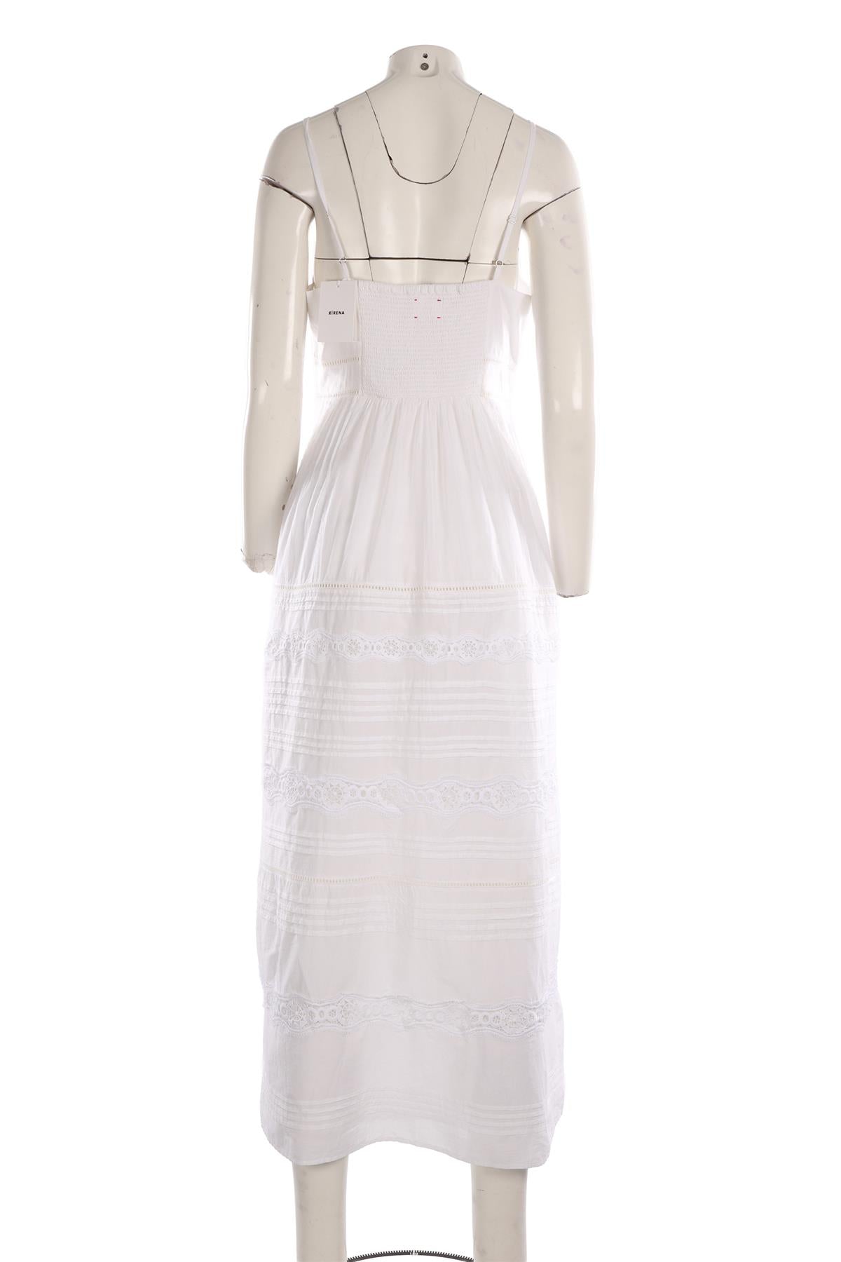 XIRENA WHITE COTTON MAXI DRESS SMALL