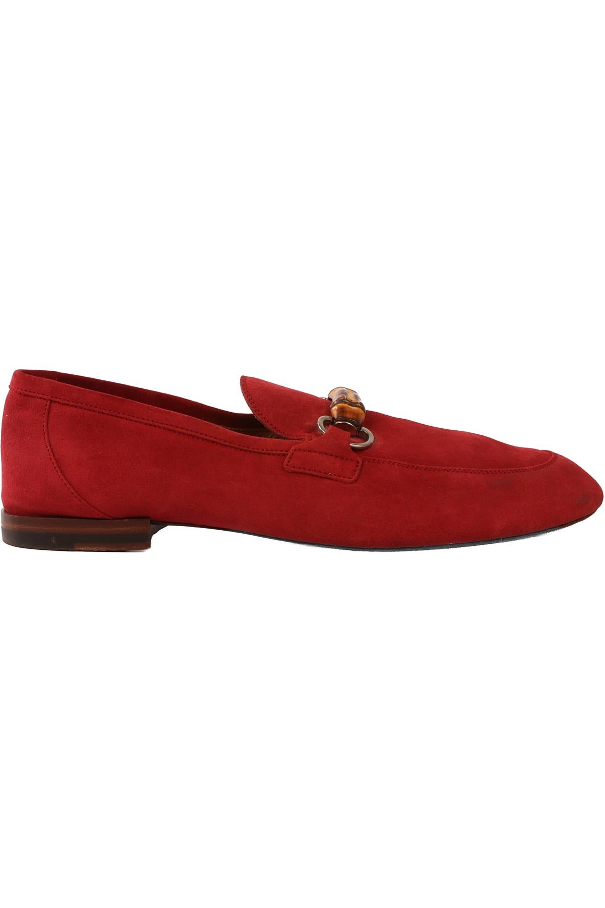 GUCCI RED MEN'S SUEDE LOAFERS EU 41 UK 7.5 US 8.5