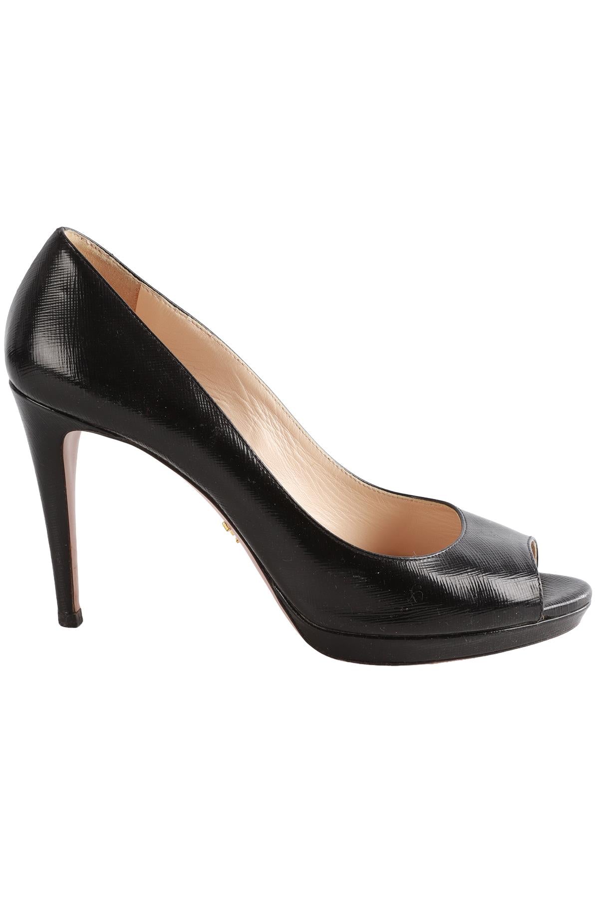 PRADA BLACK LEATHER PUMPS EU 38 UK 5 US 8