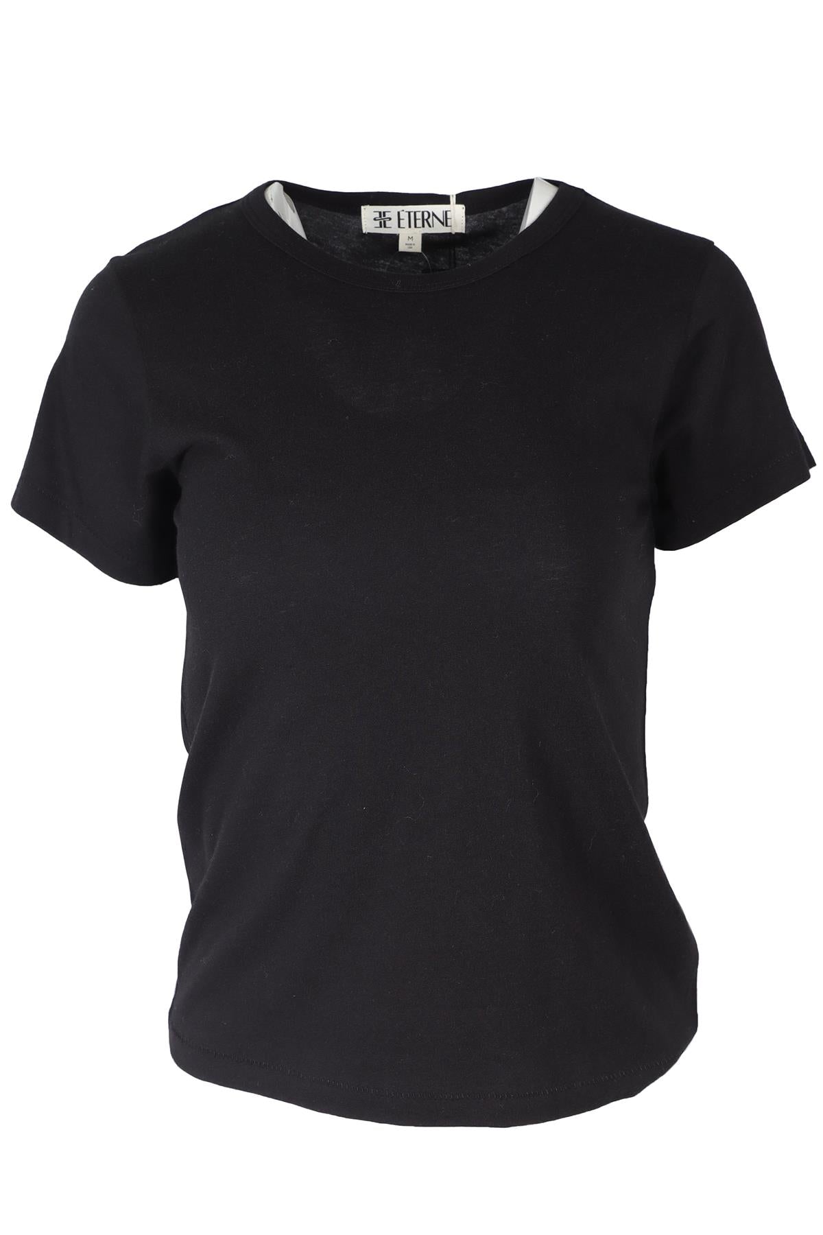 ETERNE BLACK COTTON T-SHIRT MEDIUM