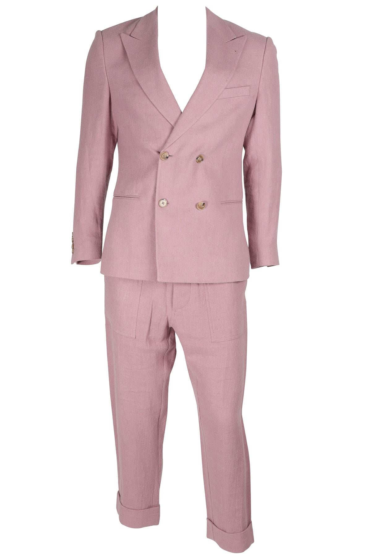 NANUSHKA PINK MEN'S RAMIE TWO PIECE SUIT EU 48 UK/US CHEST 36/W30