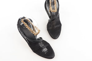 BOTTEGA VENETA BLACK MESH PUMPS EU 37 UK 4 US 7
