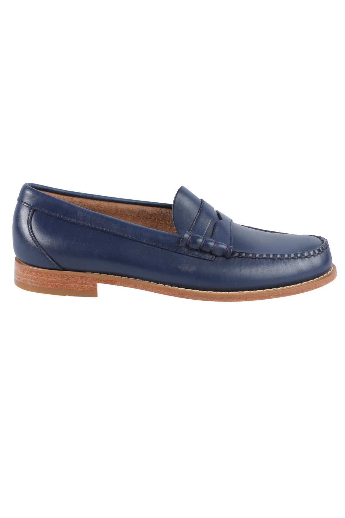 G.H.BASS NAVY MEN'S LEATHER LOAFERS UK 8.5 EU 42.5 US 9.5