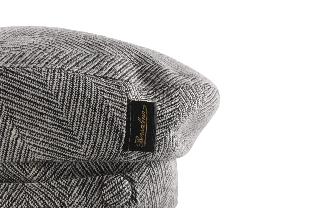 BORSALINO BLACK COTTON FLAT CAP 56 CM