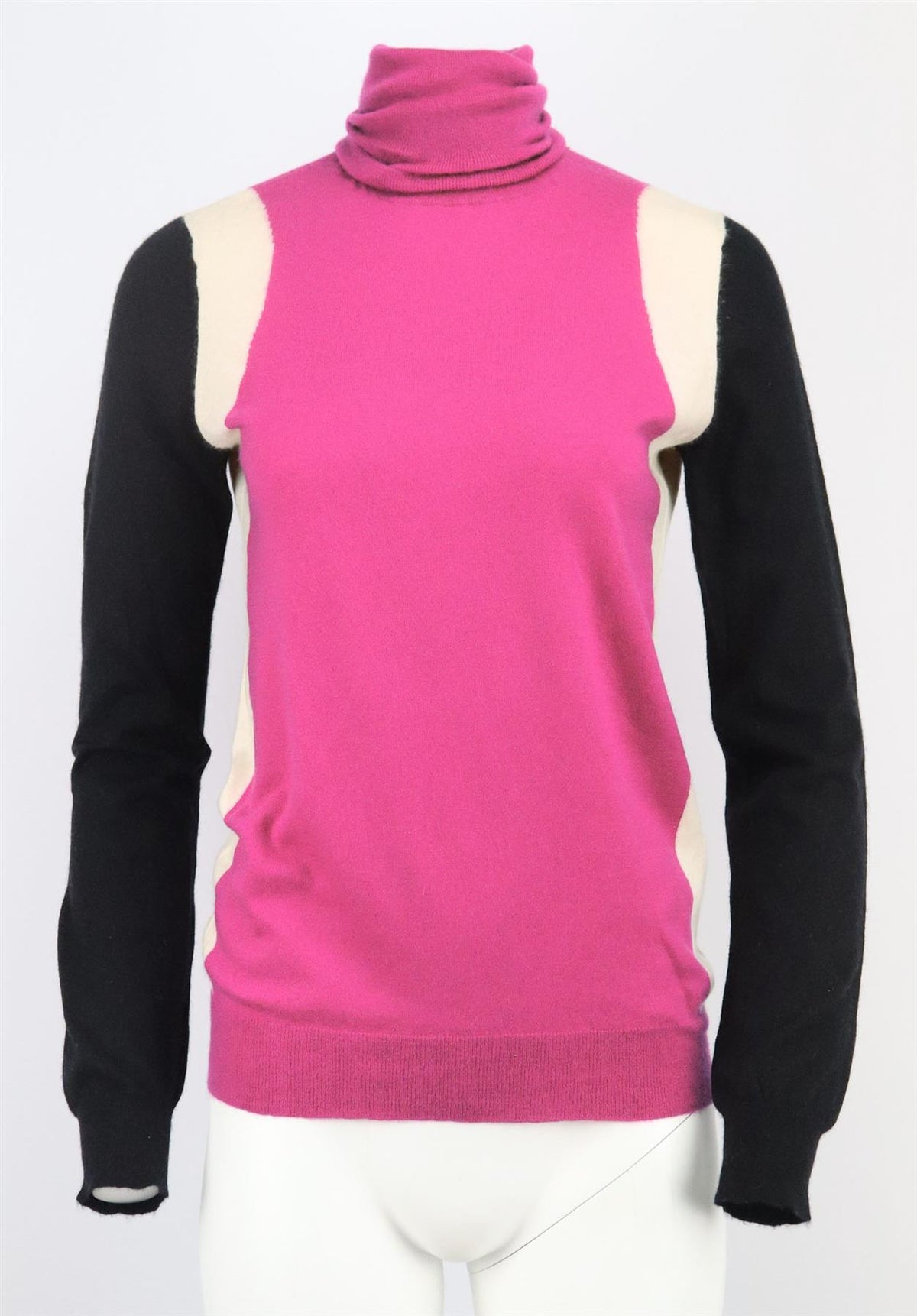 COLOURBLOCK CASHMERE TURTLENECK SWEATER