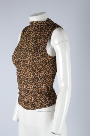 MIAOU BROWN JERSEY TOP XXSMALL