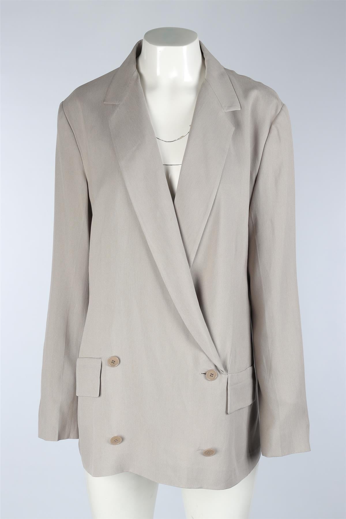 BOTTEGA VENETA GREY SILK TOP IT 46 UK 14