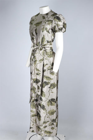 ERDEM GREY SATIN MAXI DRESS UK 8