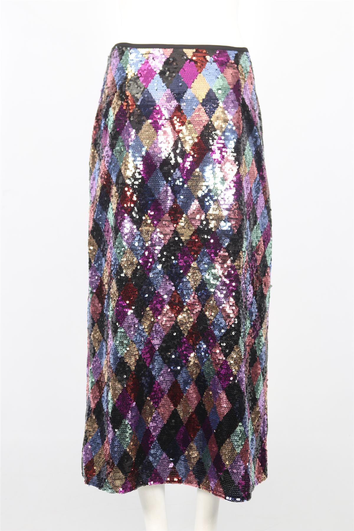 RIXO SEQUIN MIDI SKIRT UK 14