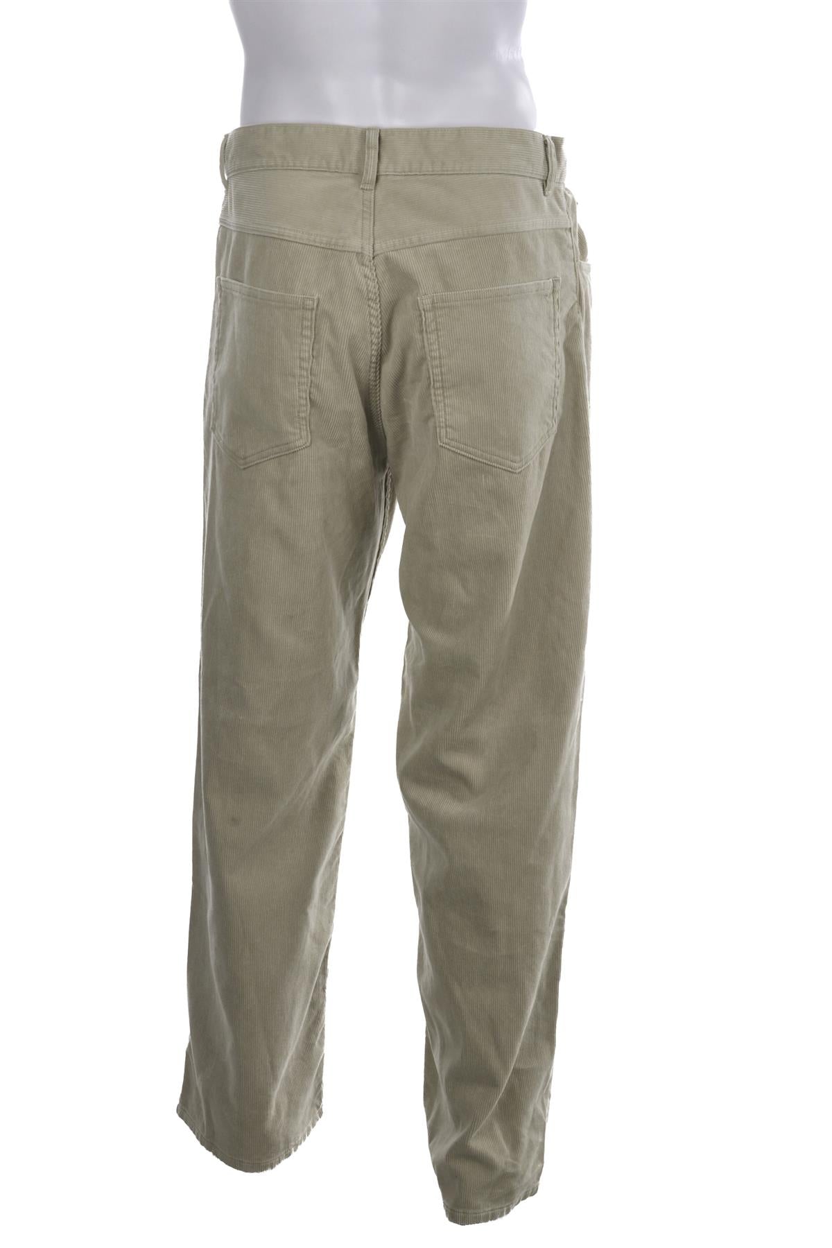 AURALEE GREEN MENS CORDUROY STRAIGHT LEG PANTS MEDIUM