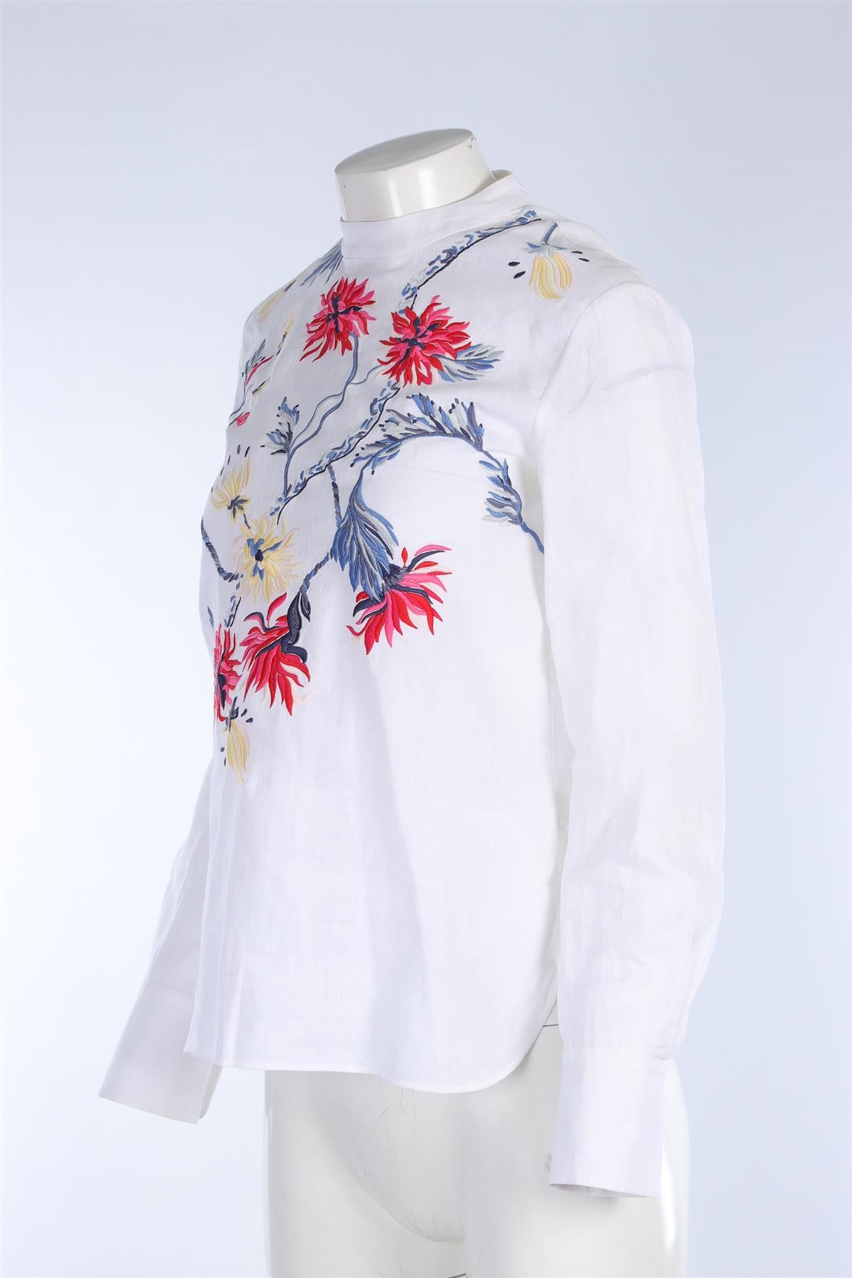 CHLOÉ WHITE LINEN TOP FR 36 UK 8