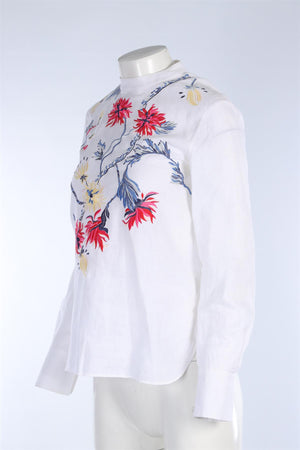 CHLOÉ WHITE LINEN TOP FR 36 UK 8