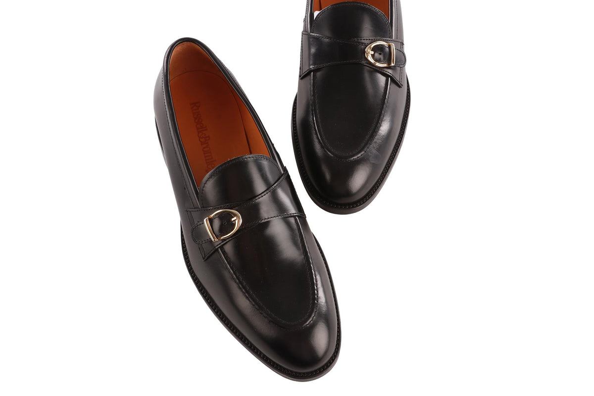 RUSSELL & BROMLEY BLACK MEN'S HAYTON LEATHER LOAFERS EU 40 UK 7