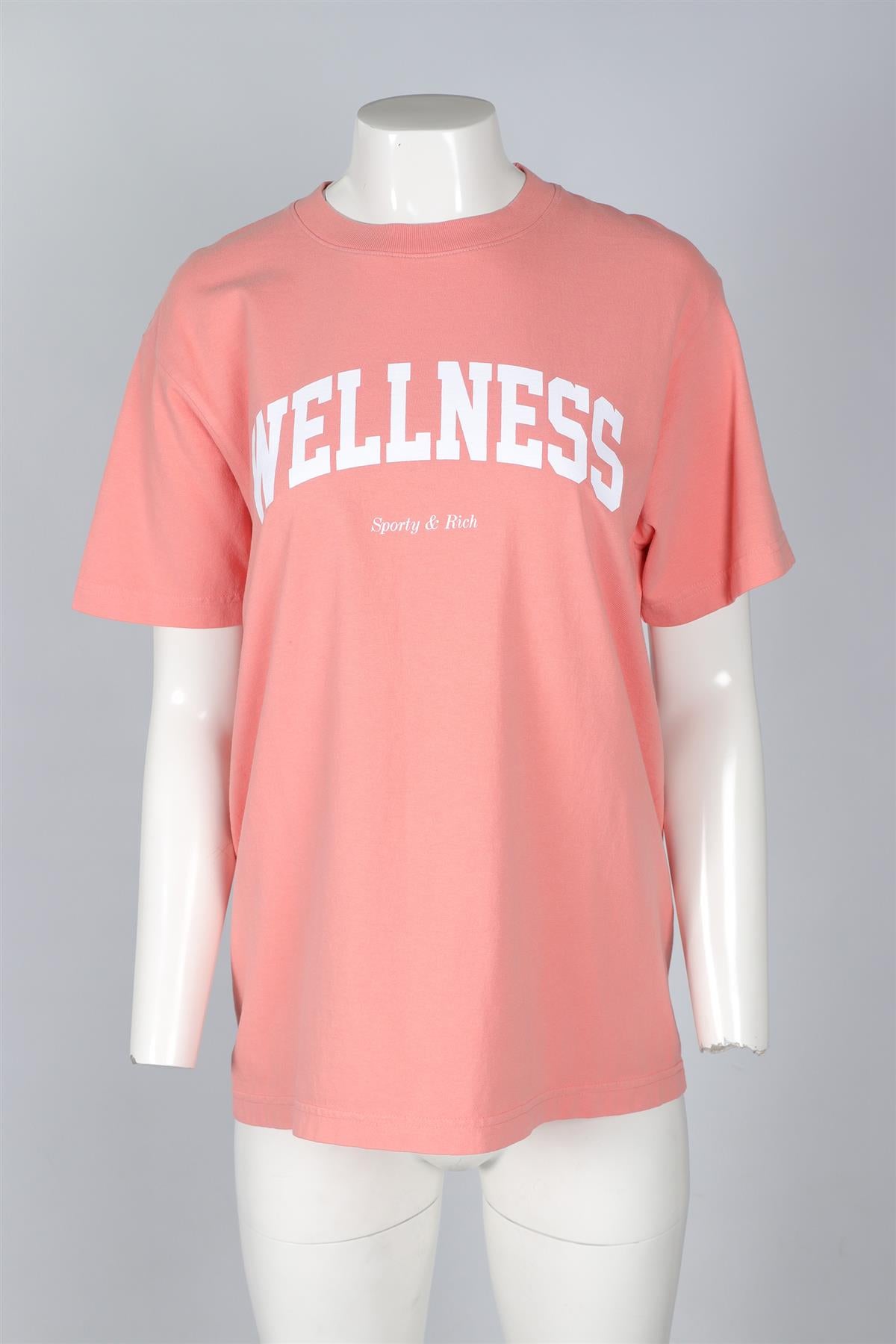 SPORTY & RICH ORANGE COTTON T-SHIRT MEDIUM