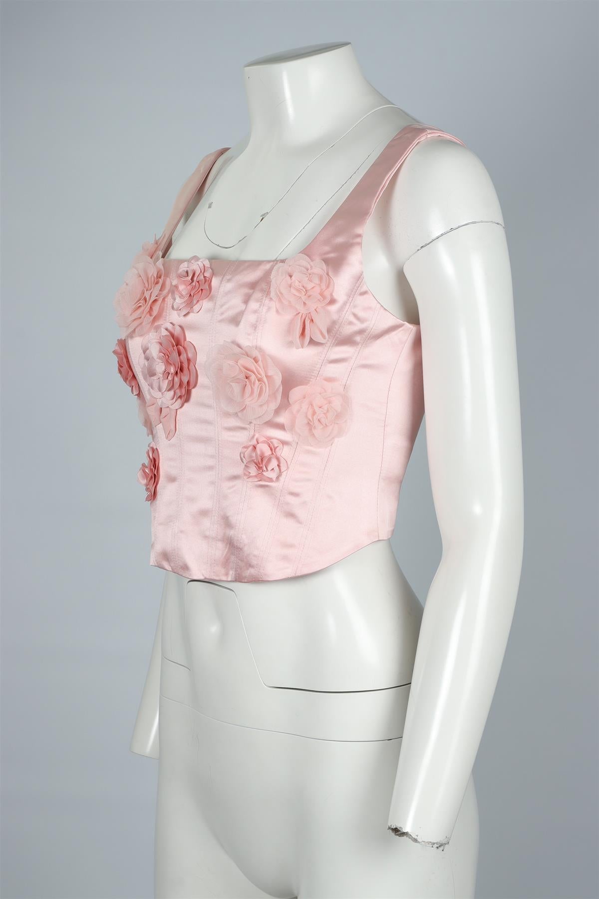 LOVESHACKFANCY PINK SATIN TOP US 2 UK 6