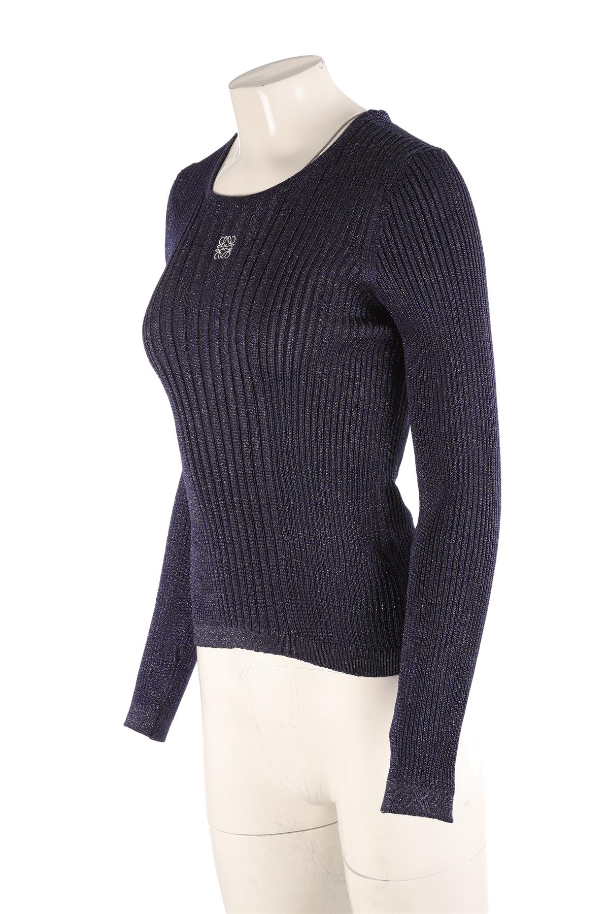 LOEWE NAVY ANAGRAM KNIT TOP MEDIUM