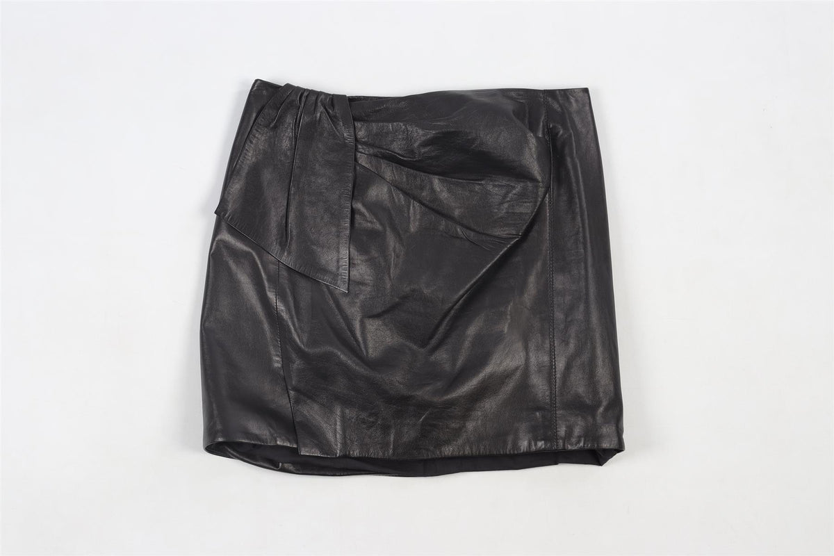 ISABEL MARANT BLACK LEATHER MINI SKIRT FR 32 UK 4