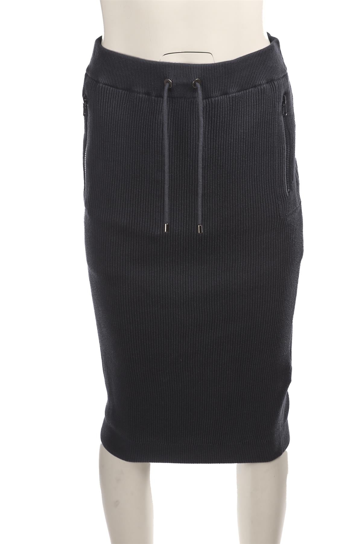 BRUNELLO CUCINELLI NAVY KNIT MIDI SKIRT SMALL