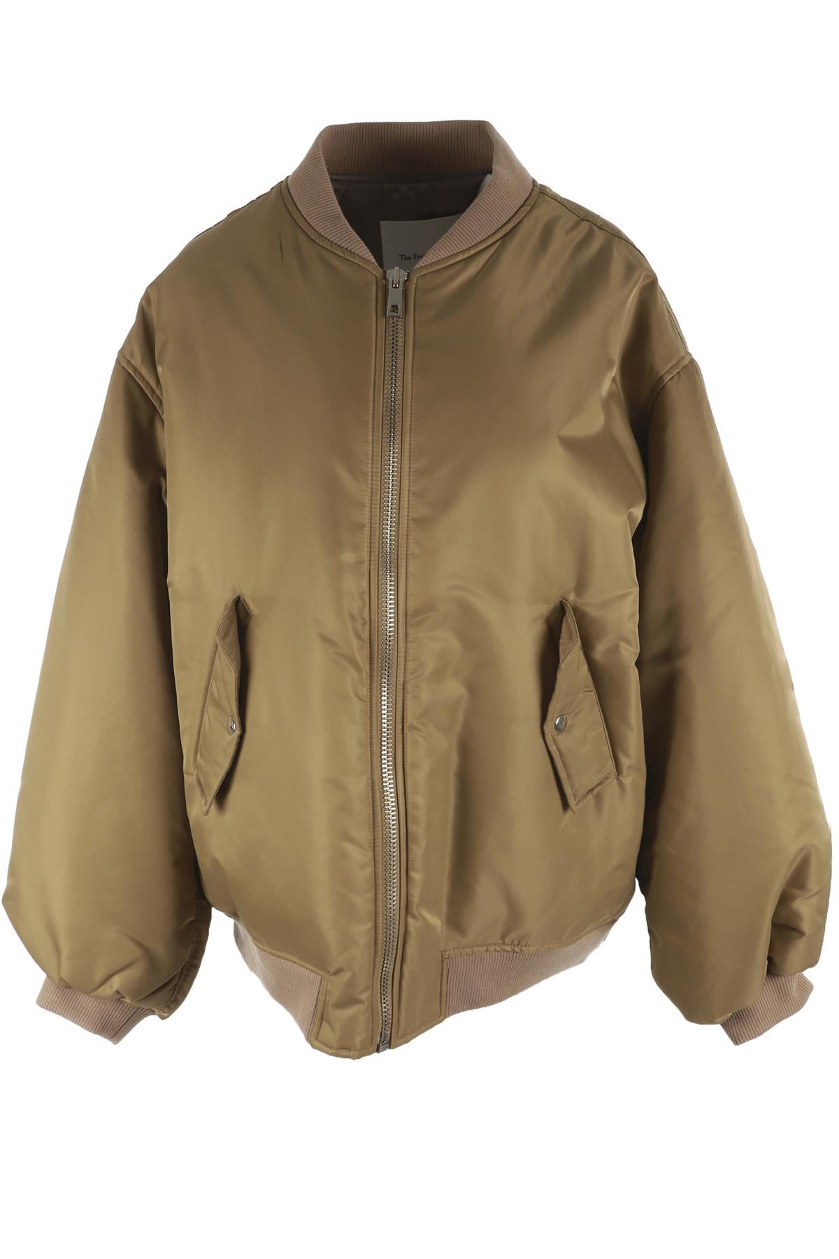 THE FRANKIE SHOP TAN SHELL BOMBER JACKET XXXSMALL/XXSMALL