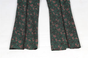 PRADA GREEN JACQUARD STRAIGHT LEG PANTS XSMALL