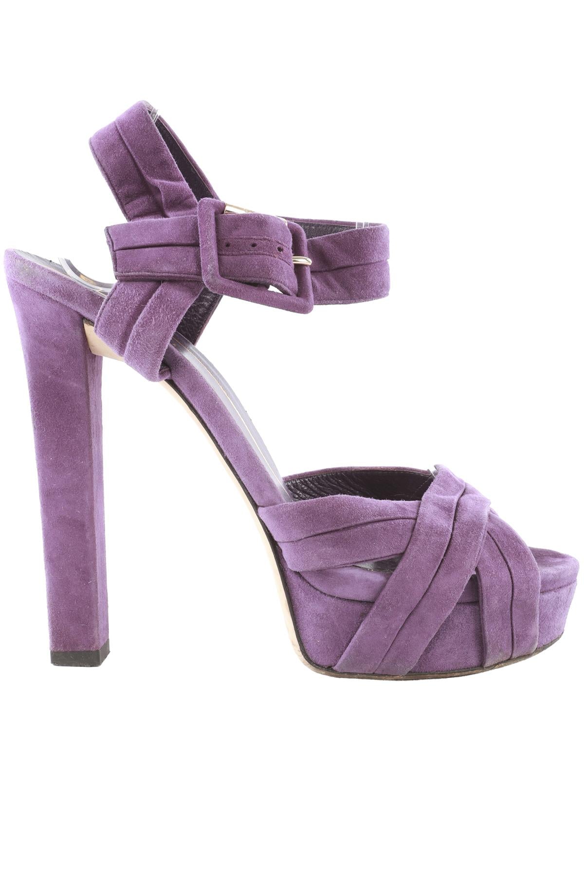 GUCCI PURPLE SUEDE PLATFORM SANDALS EU 38.5 UK 5.5 US 8.5