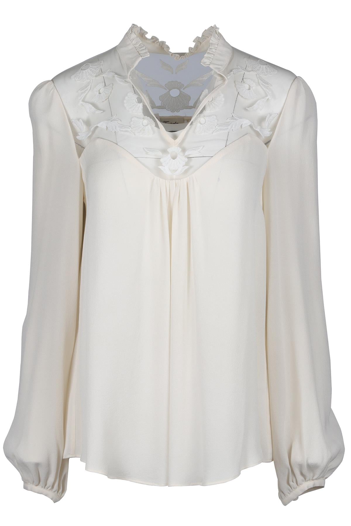 TEMPERLEY LONDON CREAM SILK TOP UK 10