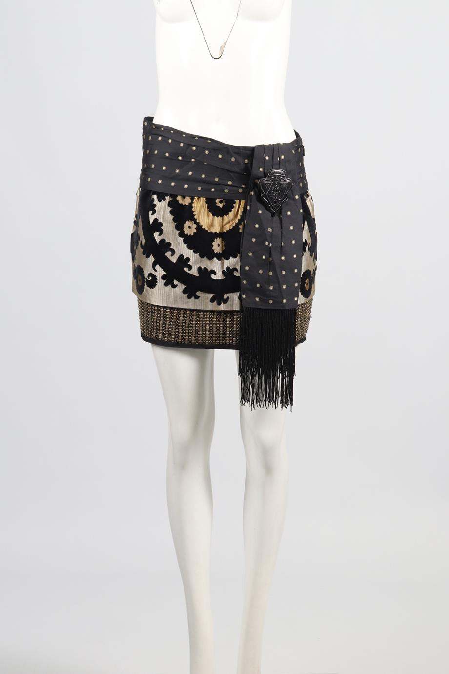 GUCCI SILK AND COTTON BLEND MINI SKIRT IT 40 UK 8