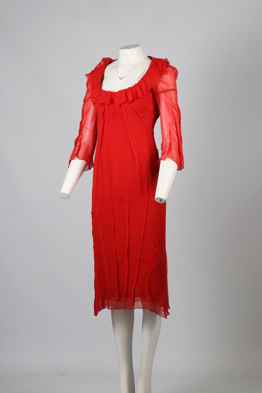 DOLCE & GABBANA SILK MIDI DRESS IT 42 UK 10