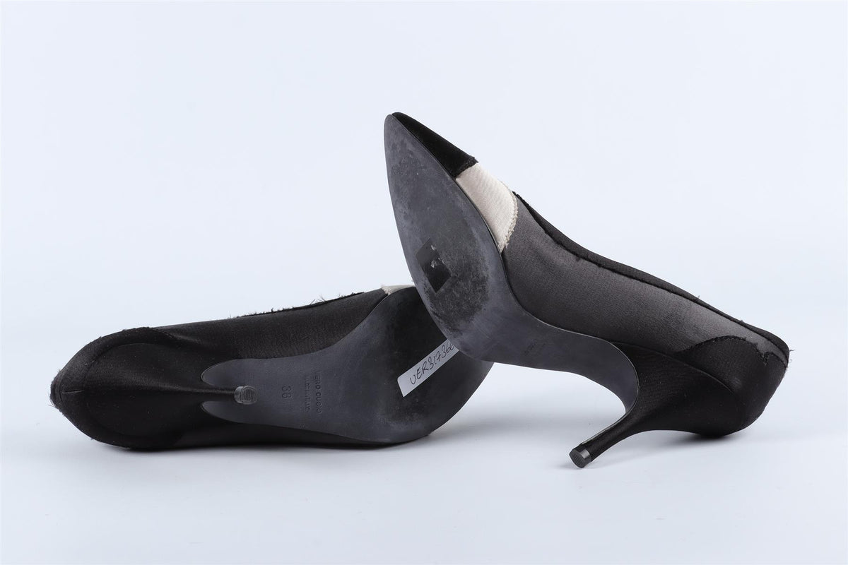 LANVIN GREY SATIN PUMPS EU 38 UK 5 US 8