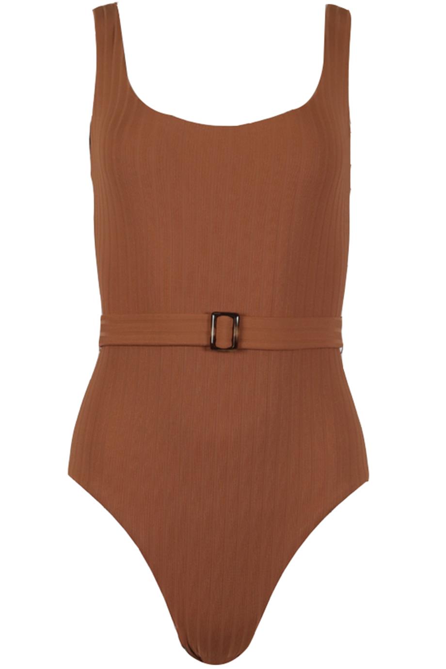 MELISSA OBADASH BELTED JERSEY SWIMSUIT UK 12