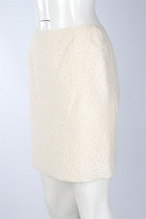 NINA RICCI CREAM LACE MINI SKIRT FR 40 UK 12