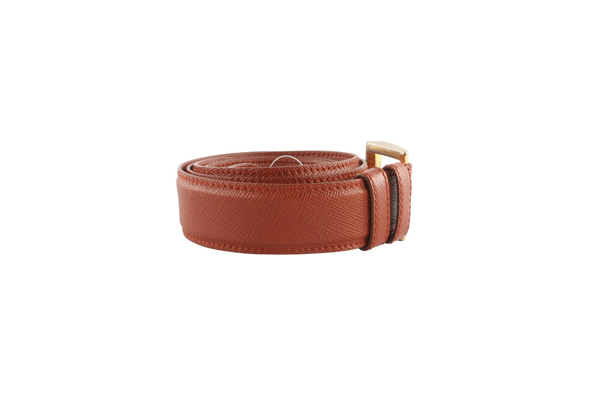 PRADA ORANGE MEN'S LEATHER BELT 85CM