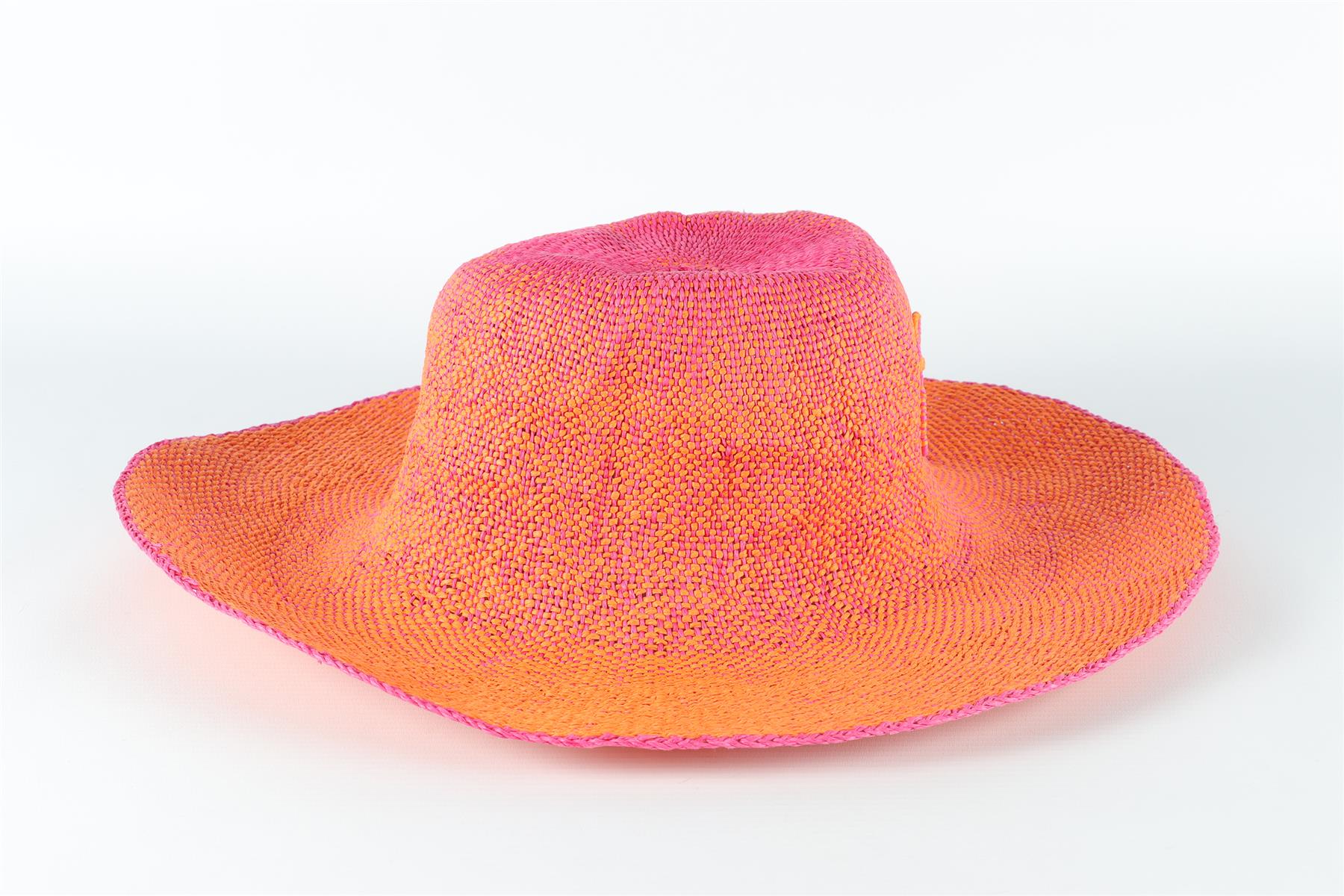 RUSLAN BAGINSKIY ORANGE STRAW HAT